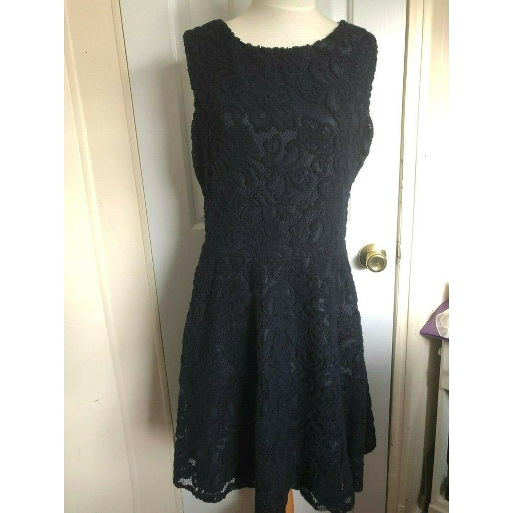Tiana B Navy Blue Lace Fit and Flair Dress Size 10